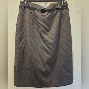 Ann Taylor Gray Belted Pencil Skirt Size 8 NWT